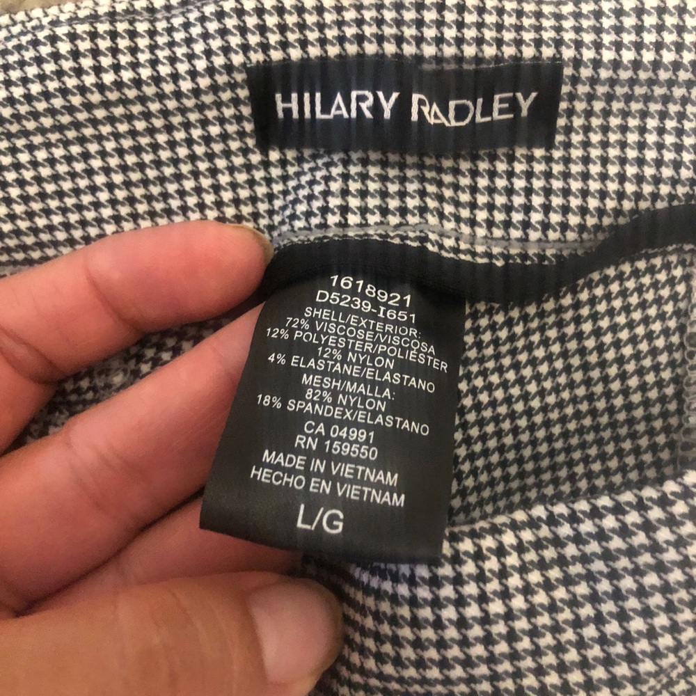 Hilary Radley Pull-On Slim Fit Sits at Waist Stretch Pants Black White Variety L - Picture 4 of 9
